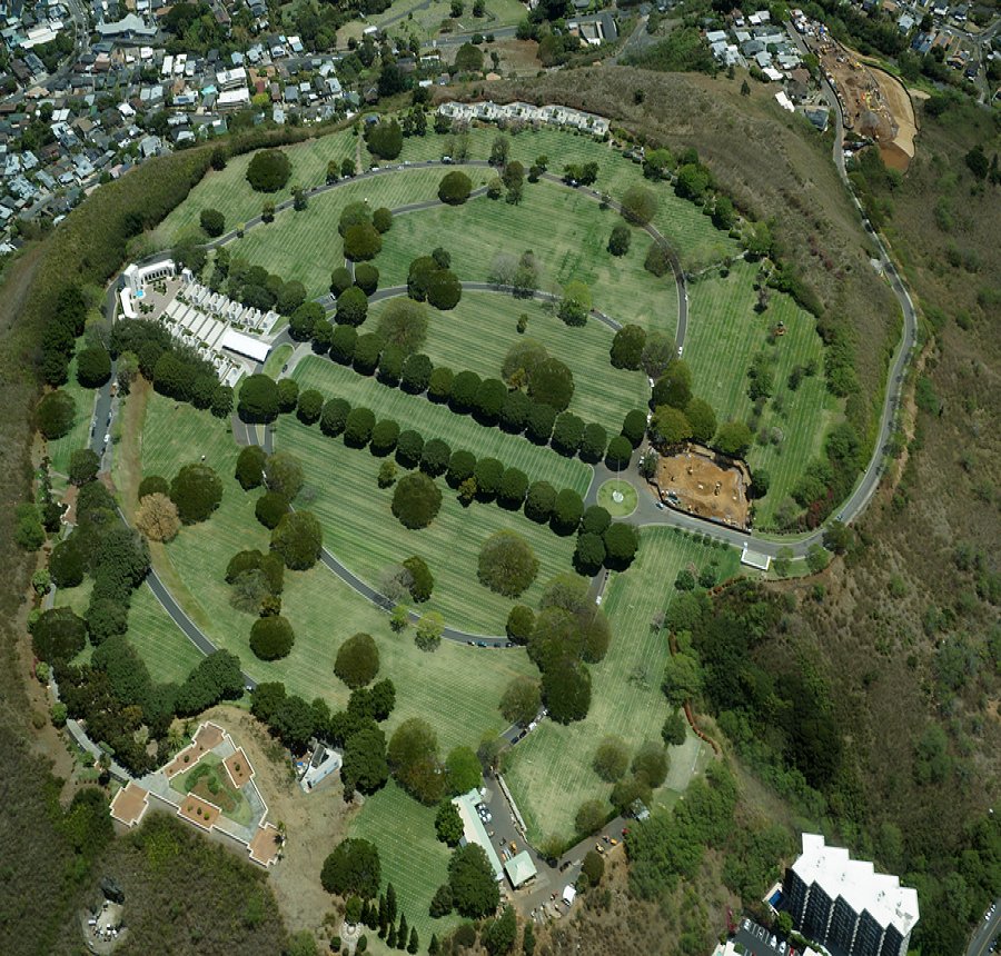 Aerial view of National Memorial Cemetery of the Pacific