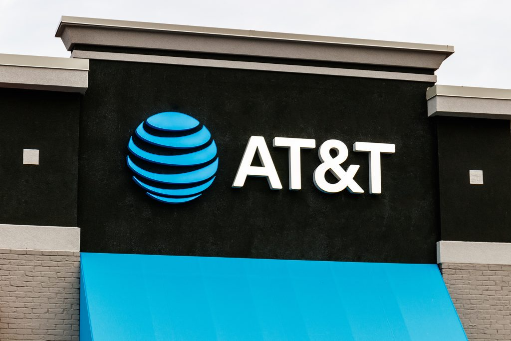 AT&T store front with logo