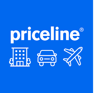 Priceline logo with travel icons